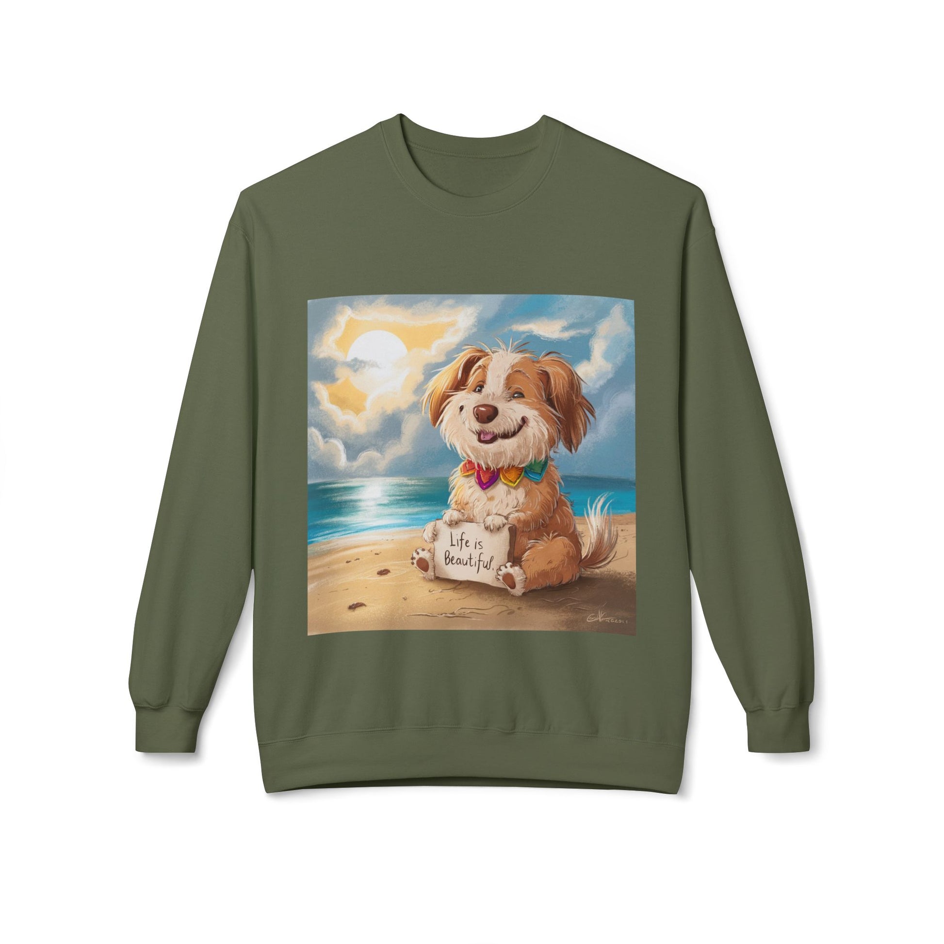 Dog Lover Crewneck Sweatshirt, Life is Beautiful