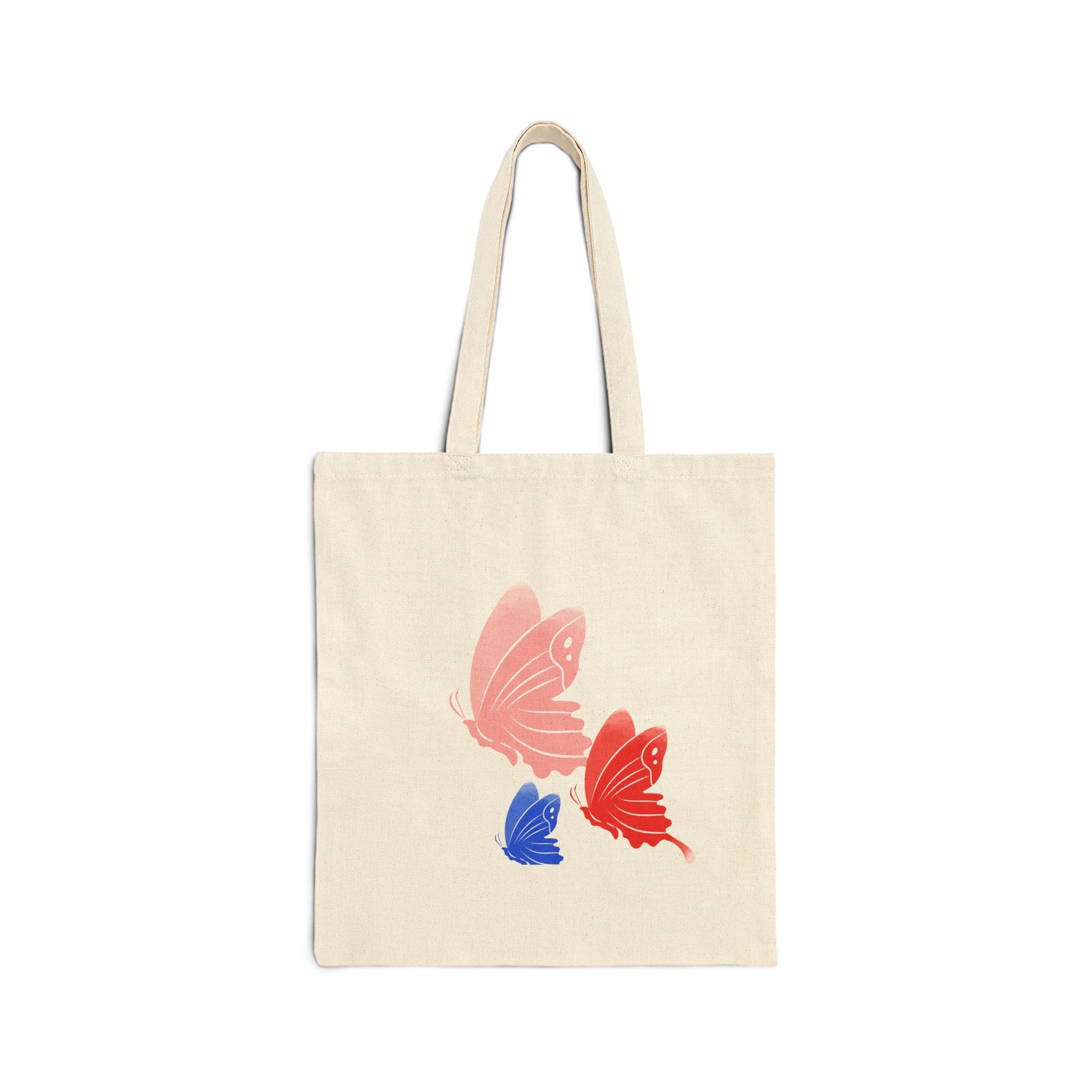 Butterfly Design Cotton Canvas Tote Bag, Eco-Friendly Bag, Grocery Tote, Beach Bag, Gift for Her, Summer Tote