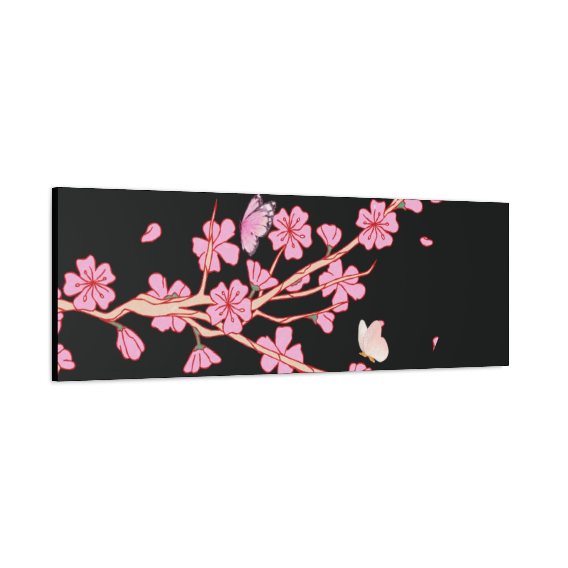 Canvas Wall Art - Spring Flower with Butterflies Home Decor