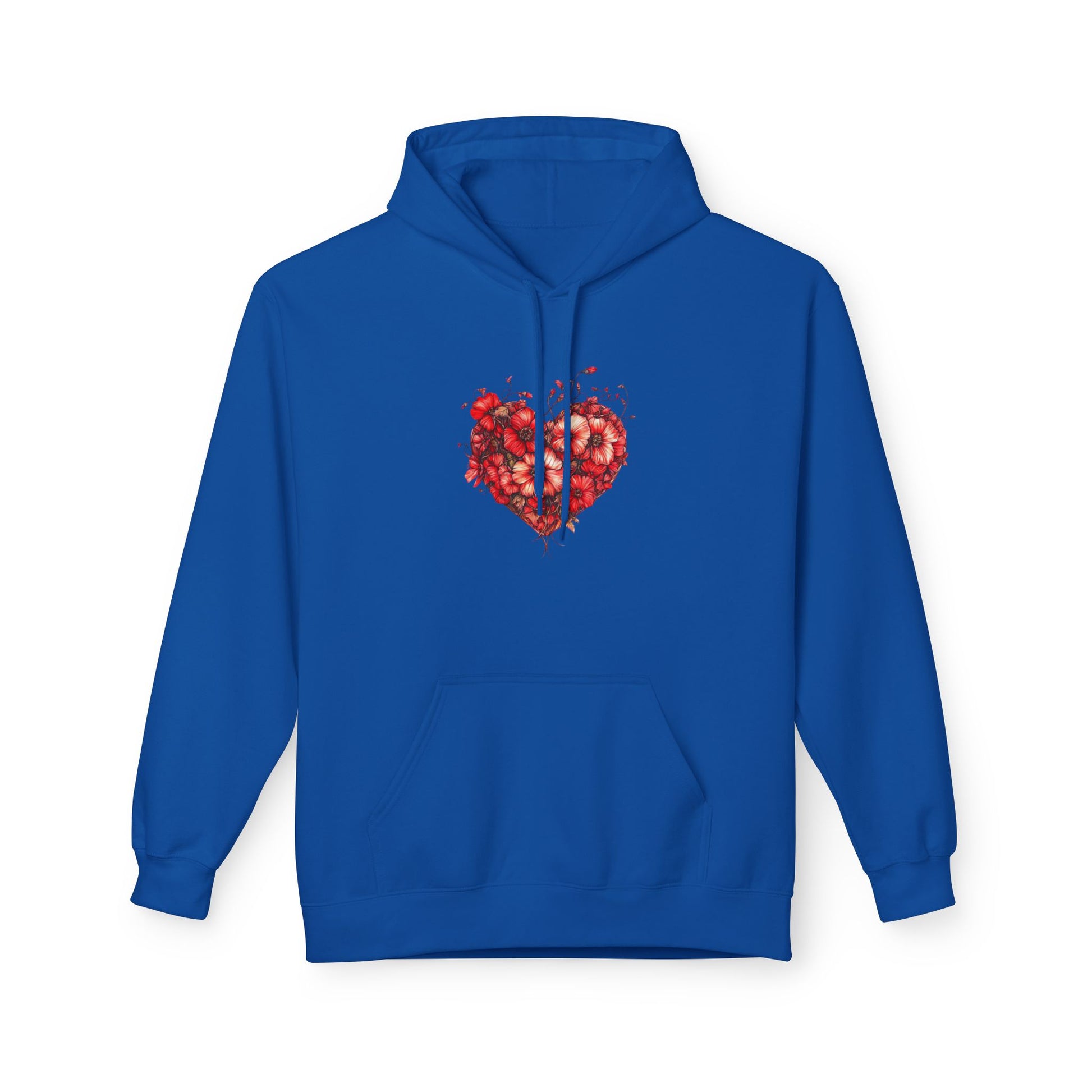 Watercolor Rose Heart Hoodie — Floral Valentine Pullover