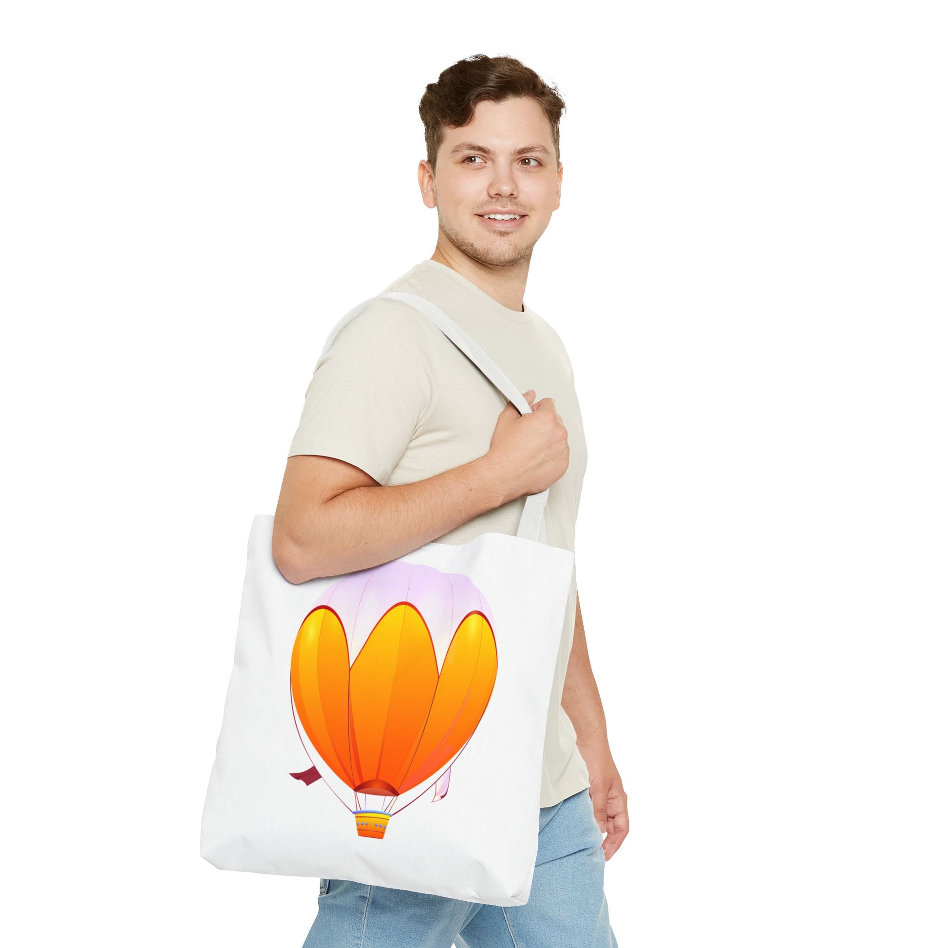Colorful Hot Air Balloon Tote Bag | Eco-Friendly Shopping, Beach, Travel, Gift for Adventurers, Unique Summer Accessories