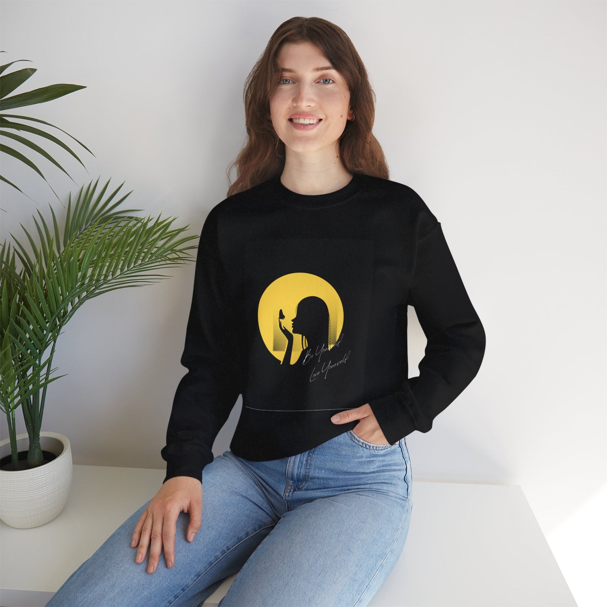 Moonlit Silhouette Crewneck Sweatshirt, Cozy Unisex Sweatshirt