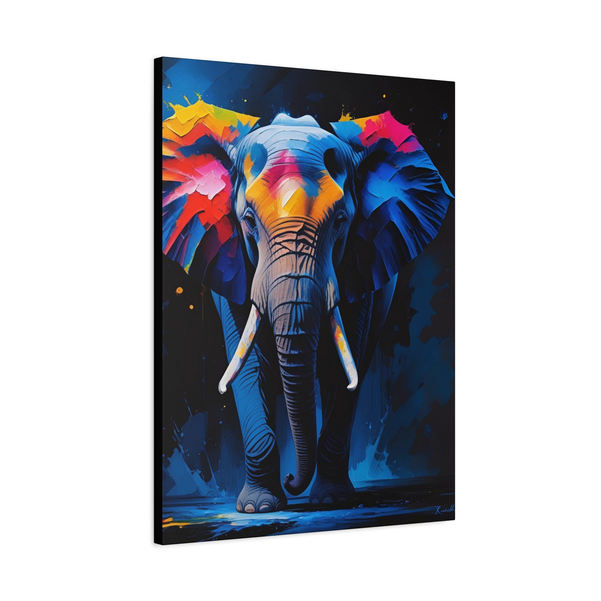 Colorful Elephant Canvas Wall Art, Vibrant Home Decor, Animal Lover Gift, Modern Art Print