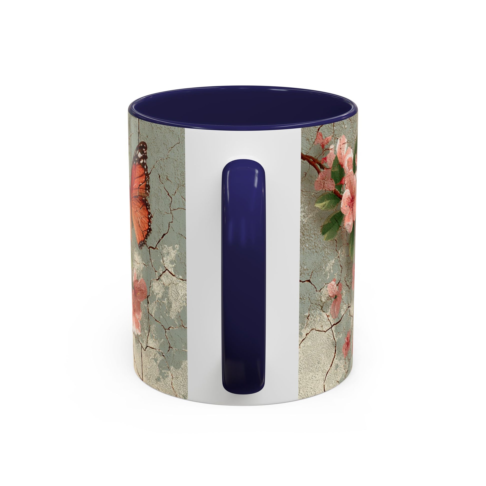 Floral Butterfly Accent Coffee Mug, Spring Gift, Kitchen Decor, Nature Lover Mug, Tea Cup