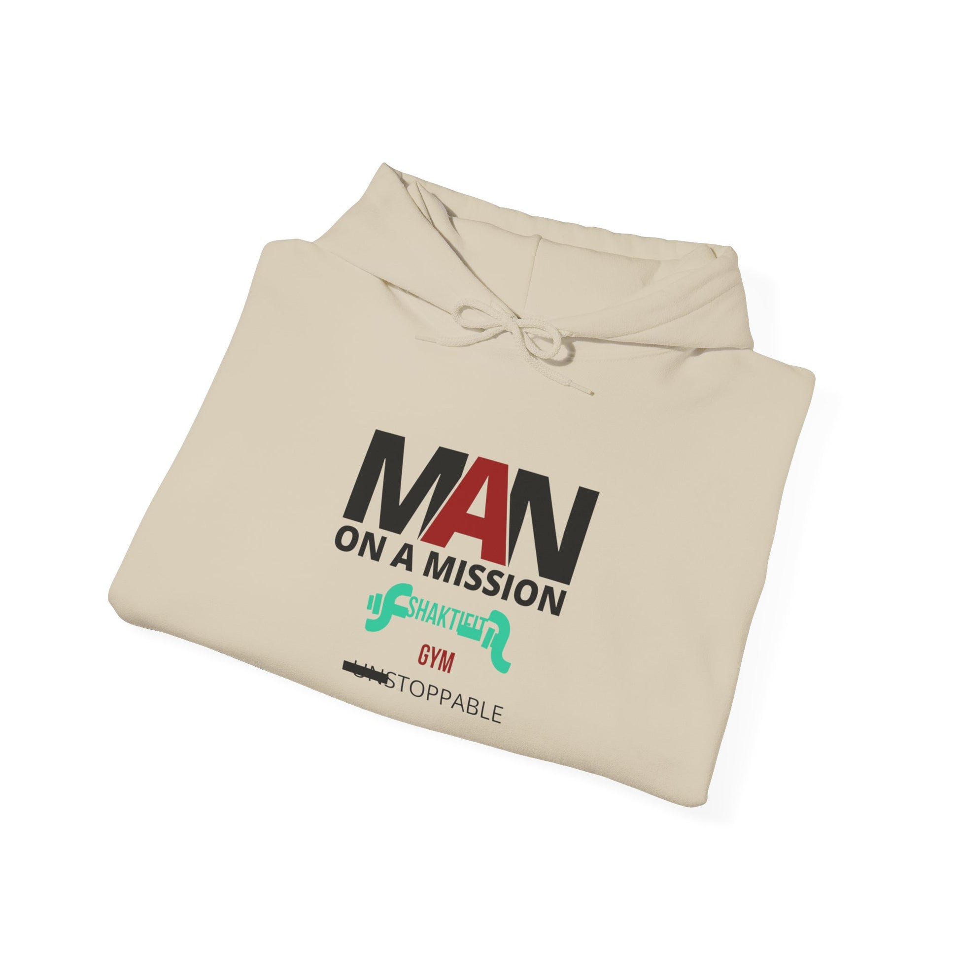 Motivational Hoodie for Men, ‘MAN ON A MISSION’ Sweatshirt