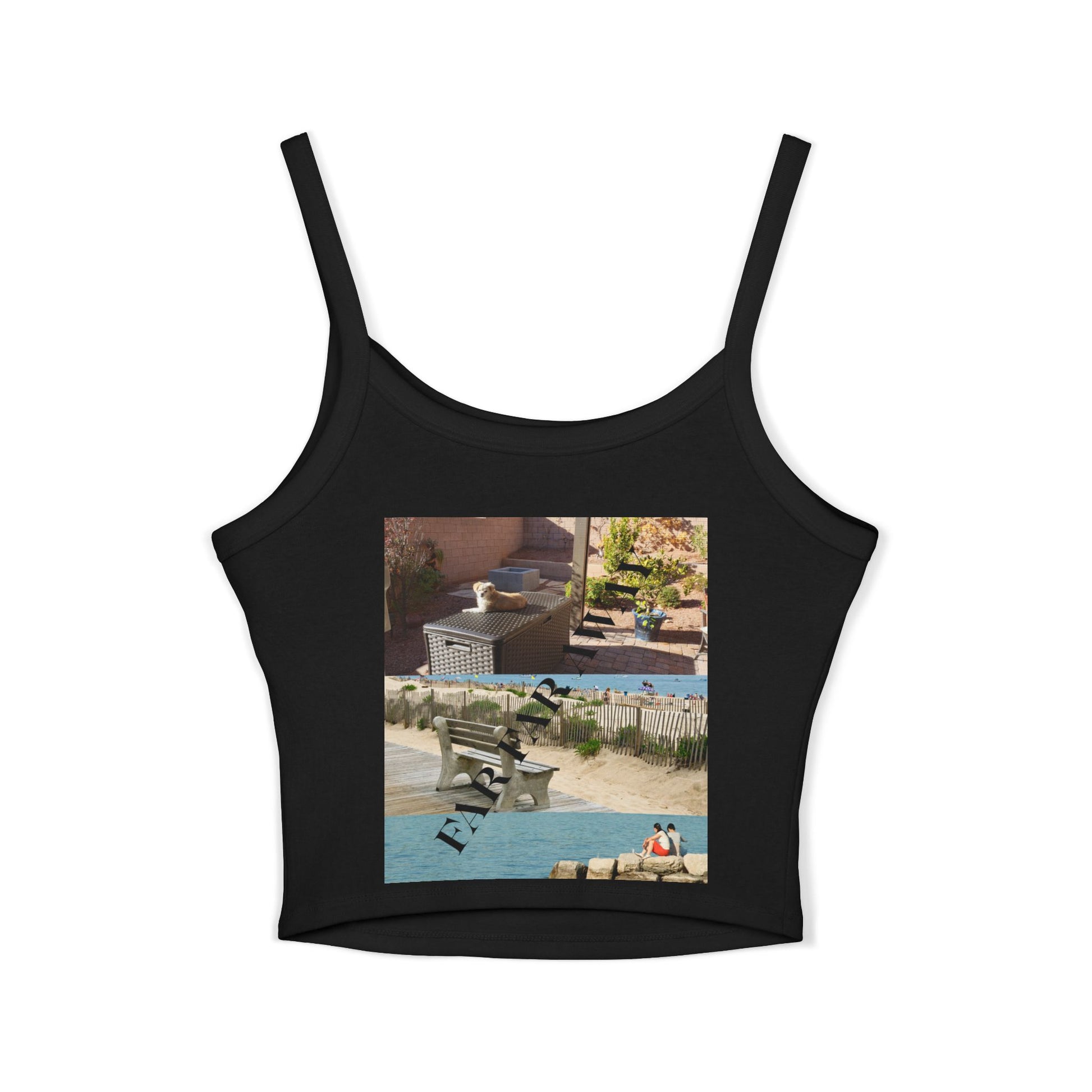 Tank Top — Vintage Poolside Photo Print Crop Tank