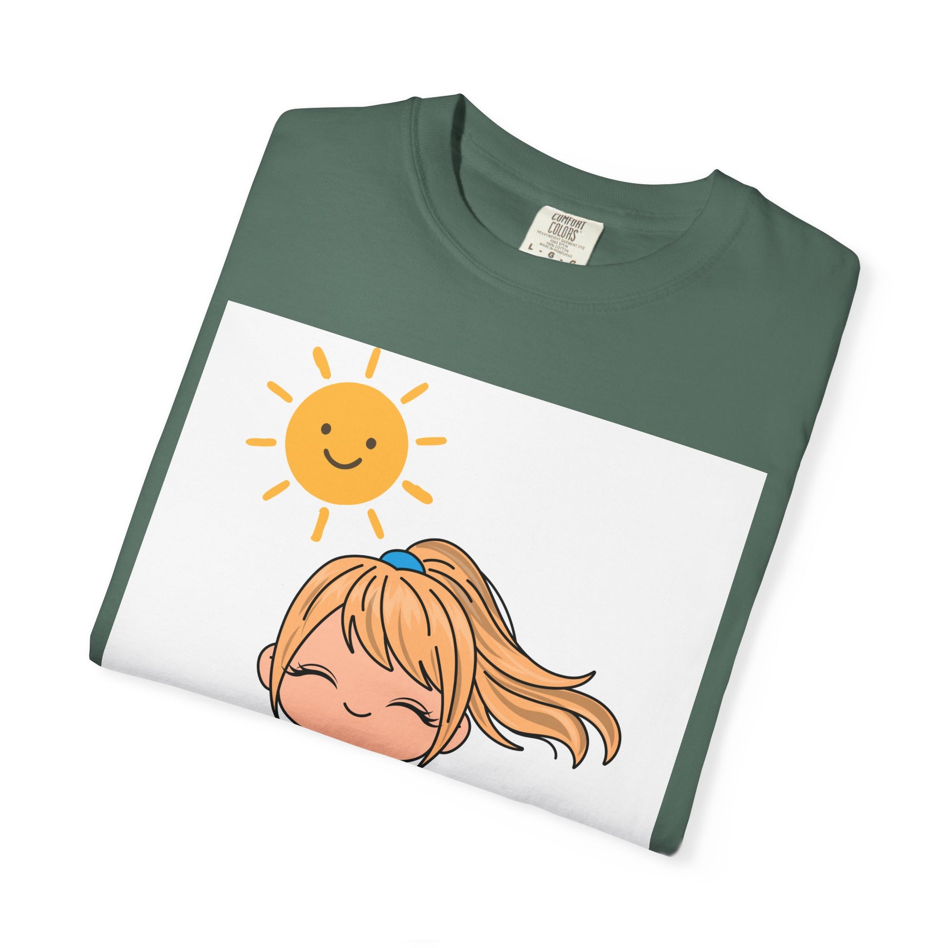 Cute Girl in Swimsuit T-Shirt — Sunny Beach Cartoon Tee