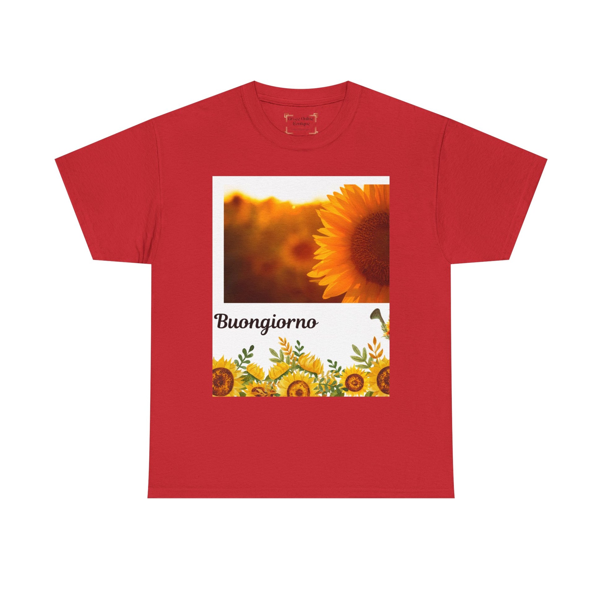 Buongiorno Sunflower Tee, Unisex Heavy Cotton Tee