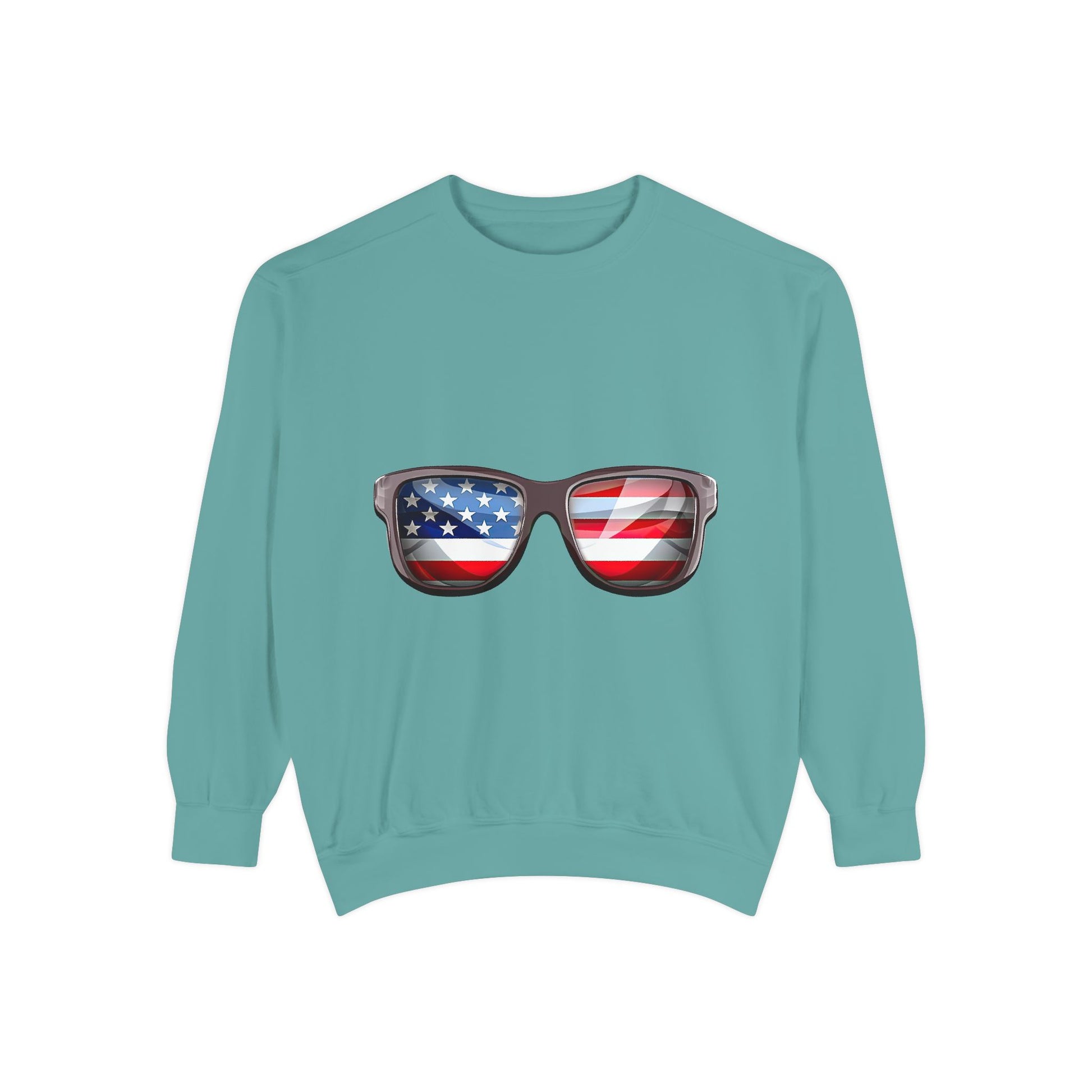 American Flag Sunglasses Sweatshirt — Patriotic Crewneck for 4th of July