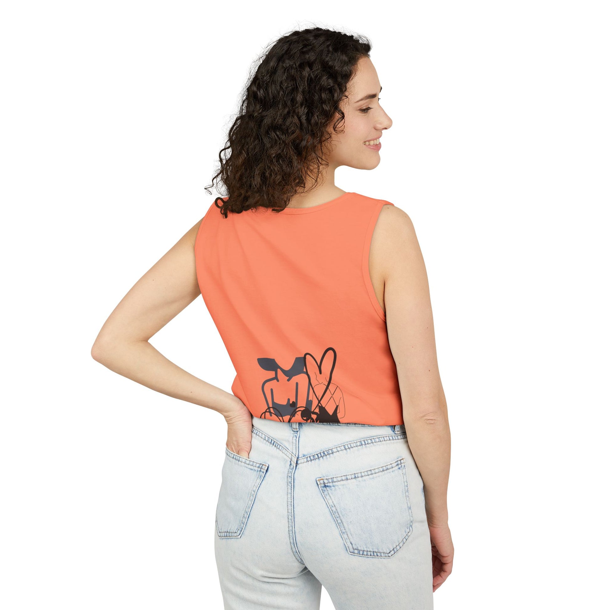 Abstract Love Graphic Tank Top — Minimalist Couple Heart Artwork