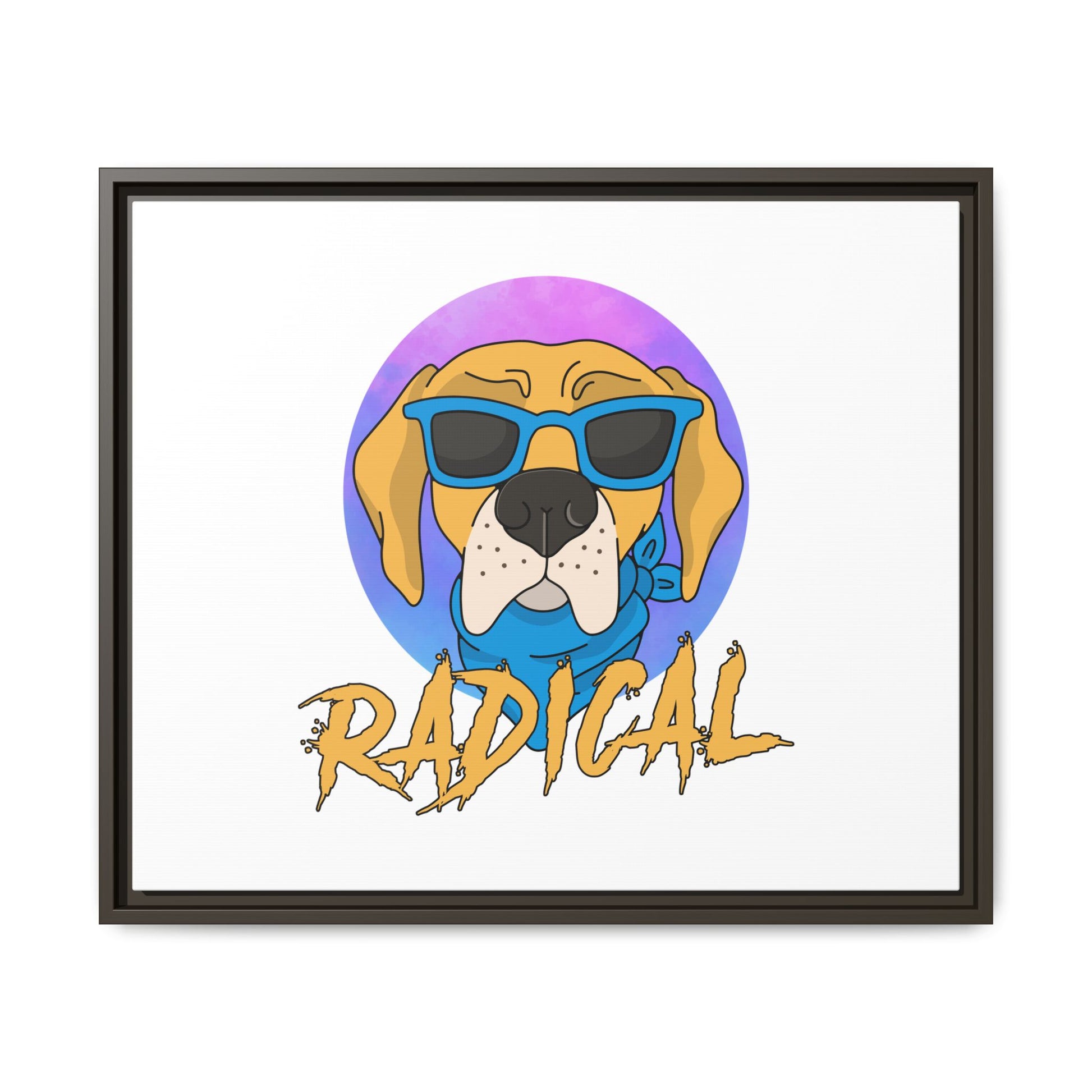 Radical Dog Art Print, Framed Canvas