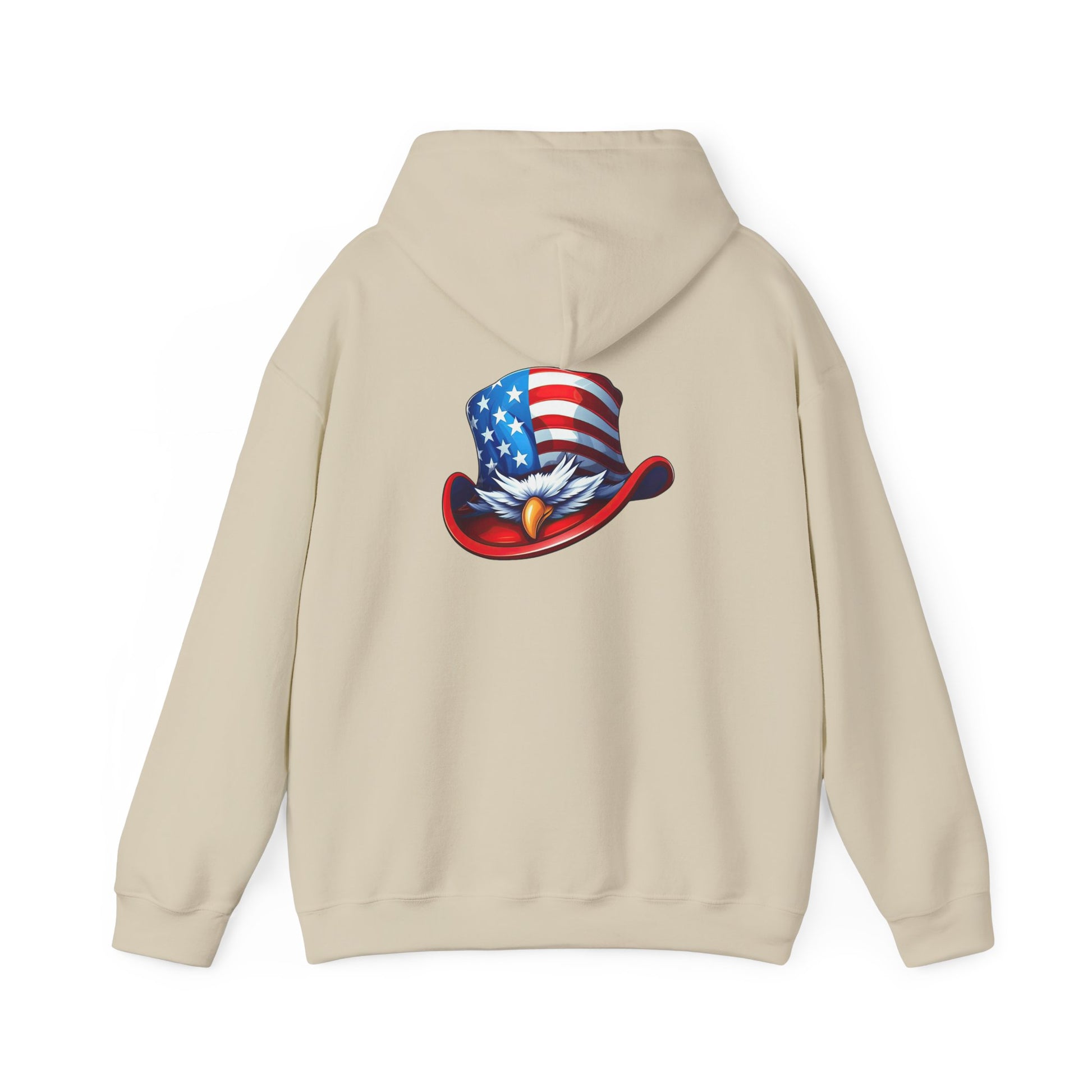 Patriotic Eagle Top Hat Hoodie — American Flag Bald Eagle Graphic Hoodie