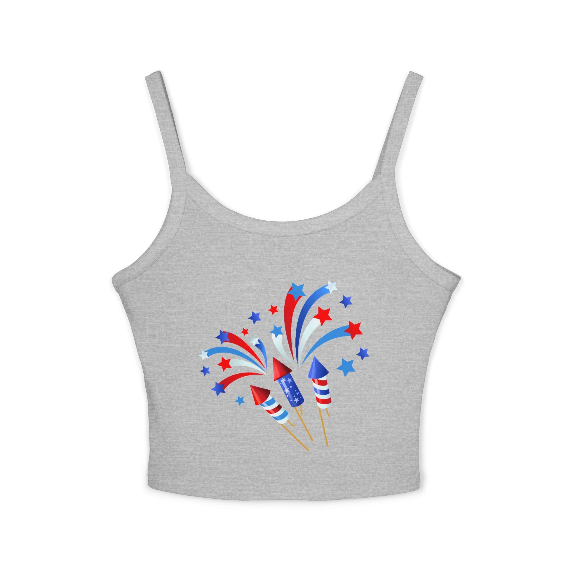 Patriotic Fireworks Tank Top — Red, White & Blue Rocket Sparkle