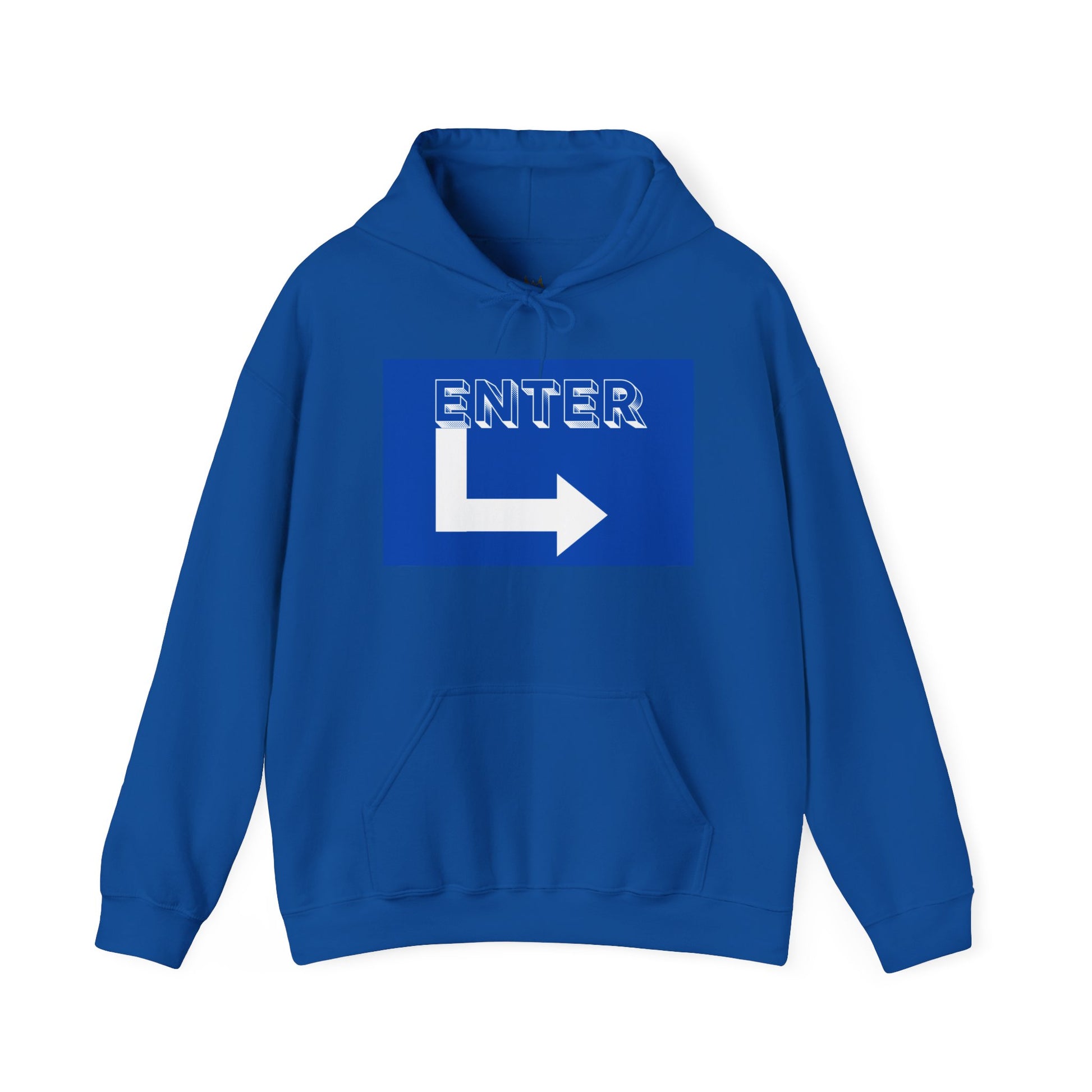 Enter Here Hoodie, Unisex Heavy Blend Sweatshirt, Casual Streetwear, Gift for Teens