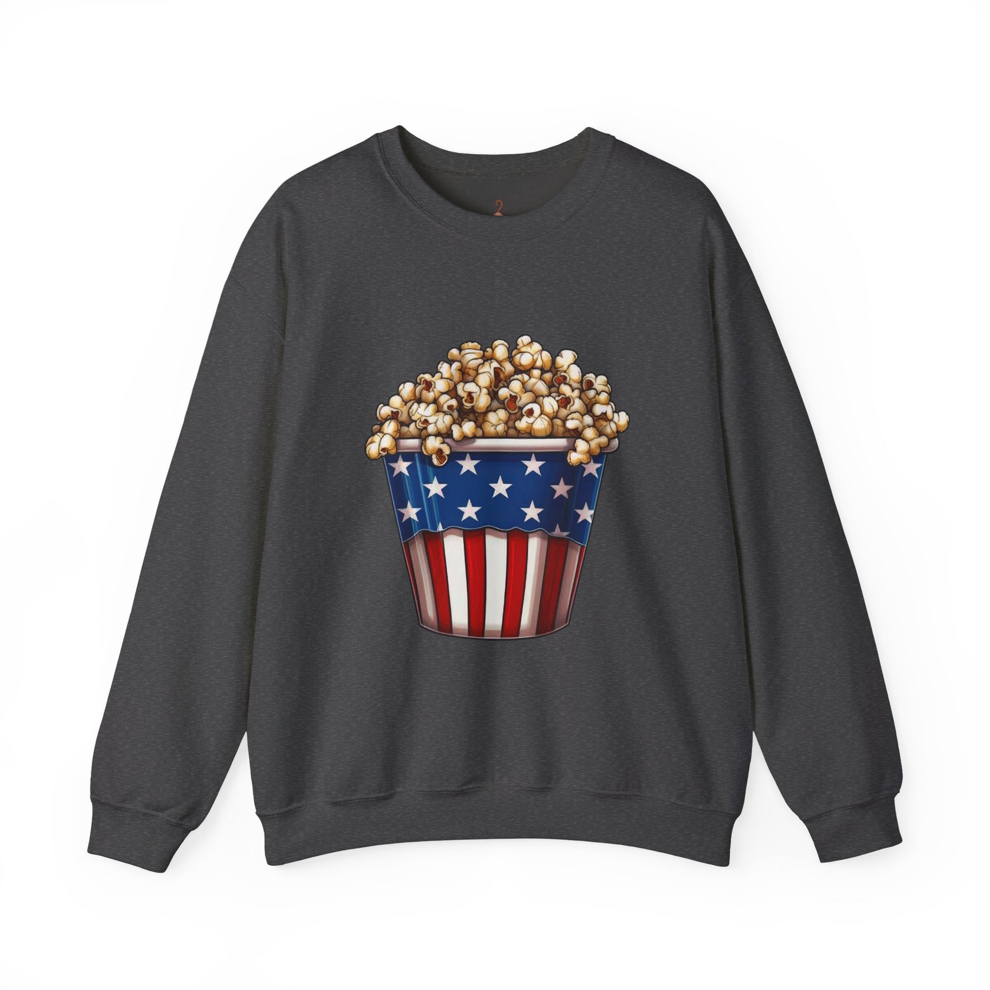 American Flag Popcorn Sweatshirt – Patriotic 4th of July Crewneck