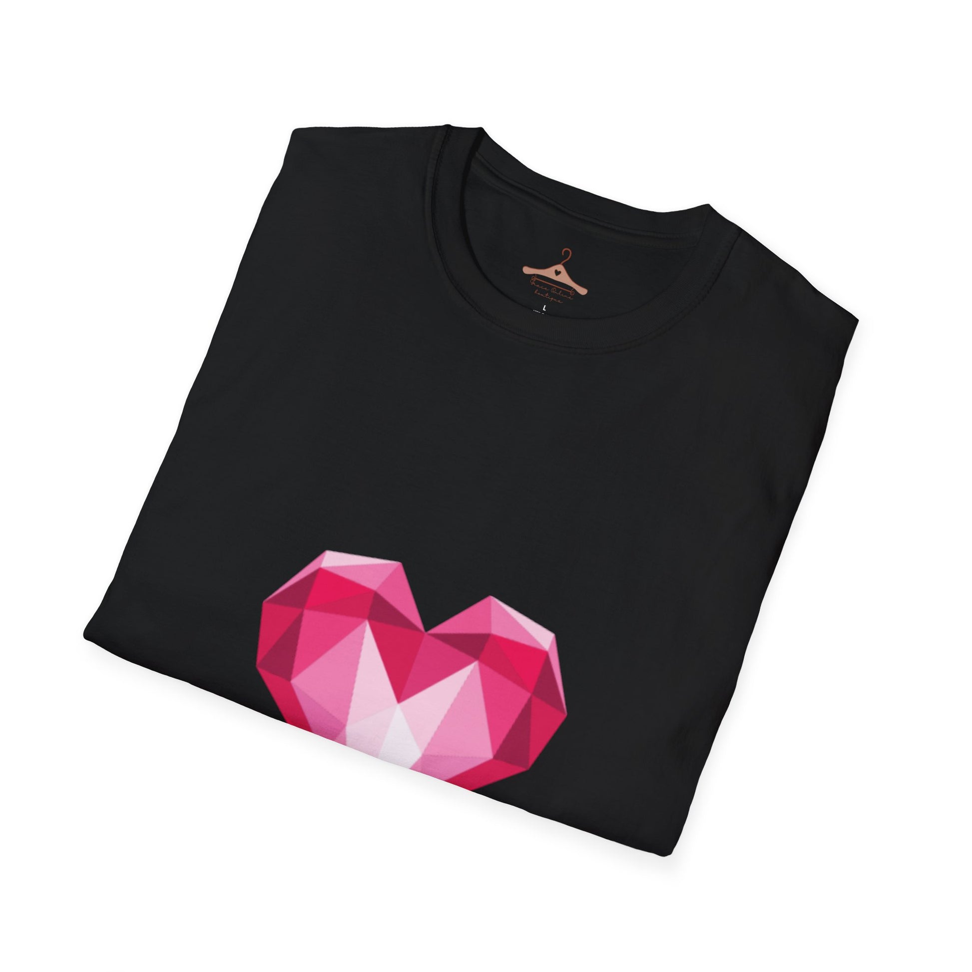 Geometric Pink Gem Heart T-Shirt