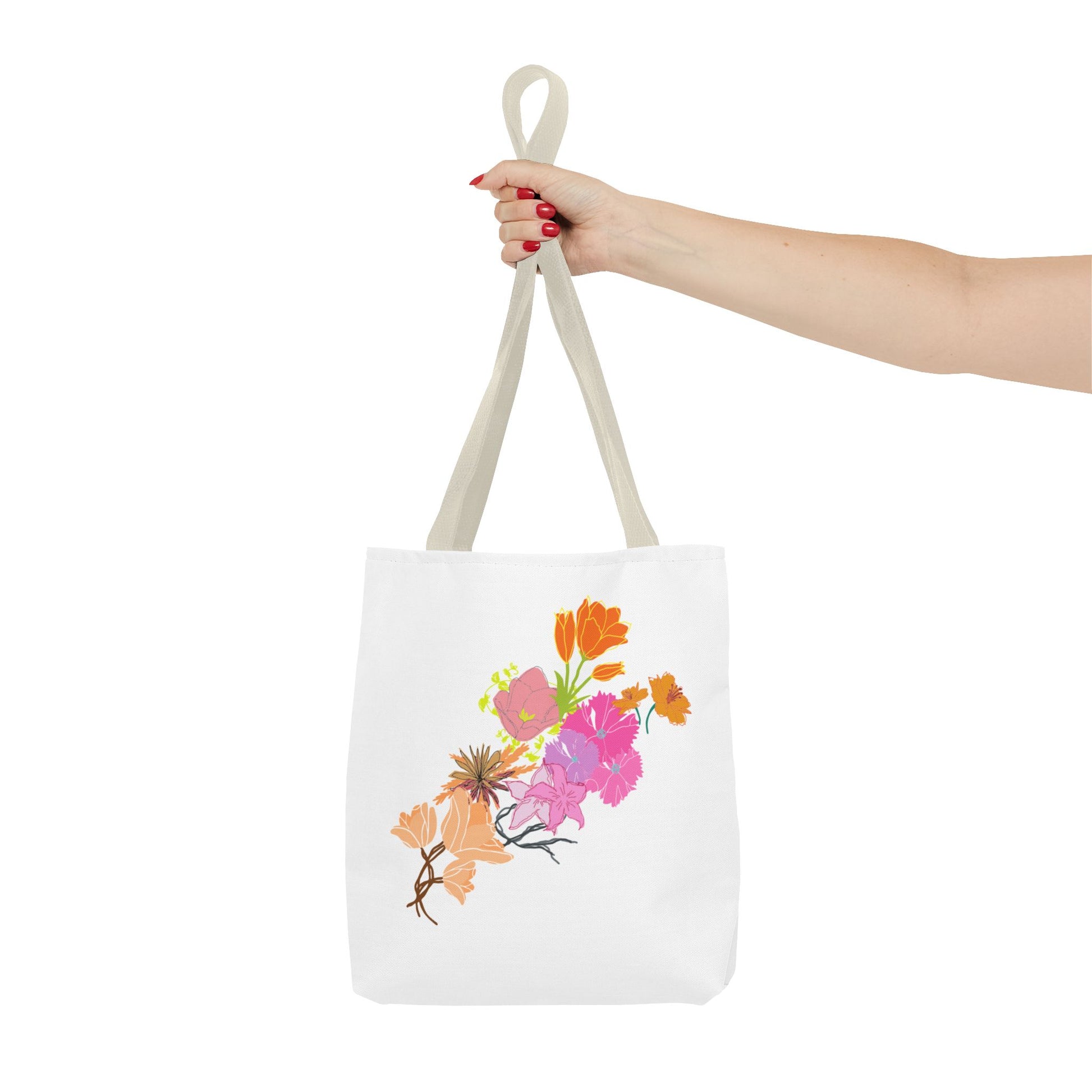Floral Print Tote Bag, Eco-Friendly Shopping Tote, Boho Chic Bag, Flower Lover Gift, Reusable Grocery Bag, Spring Accessory