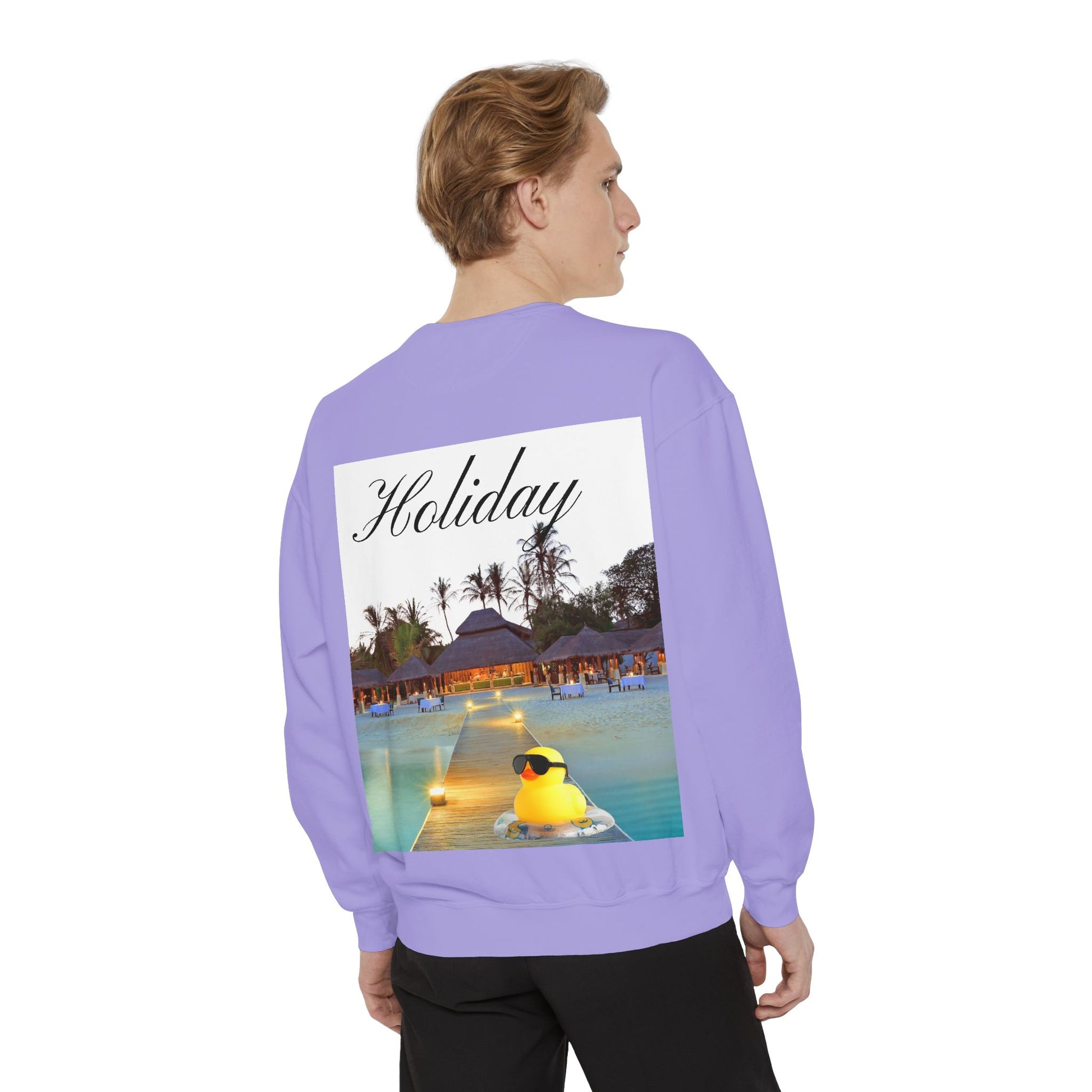 Holiday Rubber Duck Sweatshirt — Tropical Beach Graphic Sweatshirt