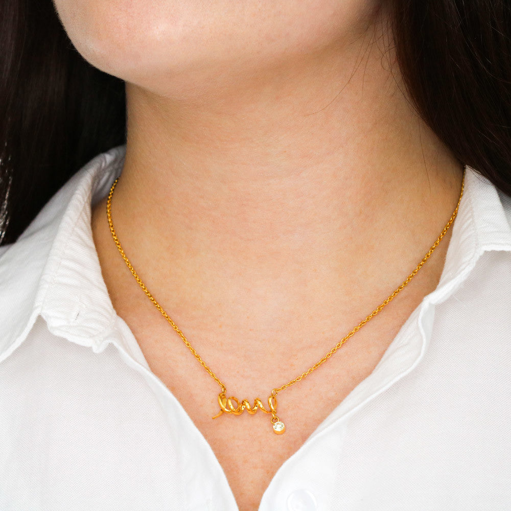 Scripted love necklace for your love