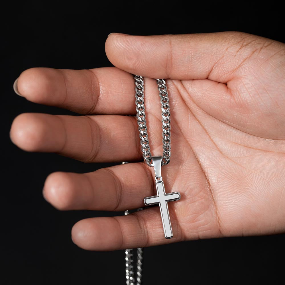 Artisan Cross with Cuban Link Chain