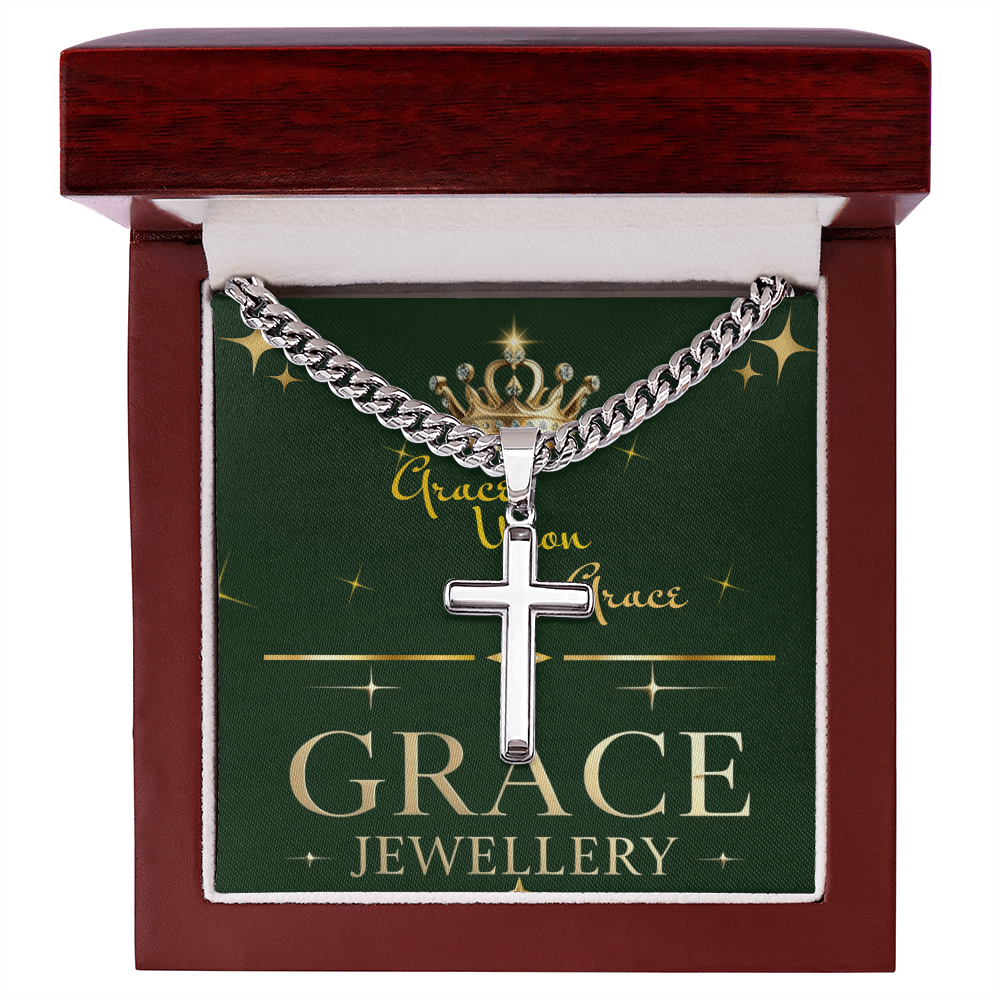 Artisan Cross with Cuban Link Chain