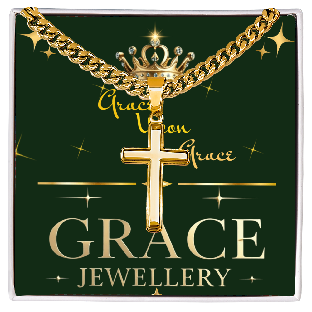 Artisan Cross with Cuban Link Chain