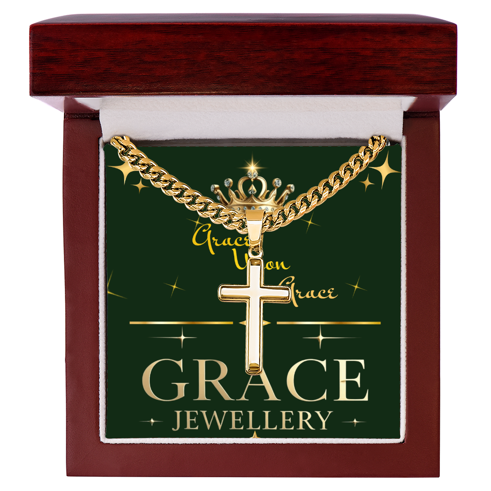 Artisan Cross with Cuban Link Chain